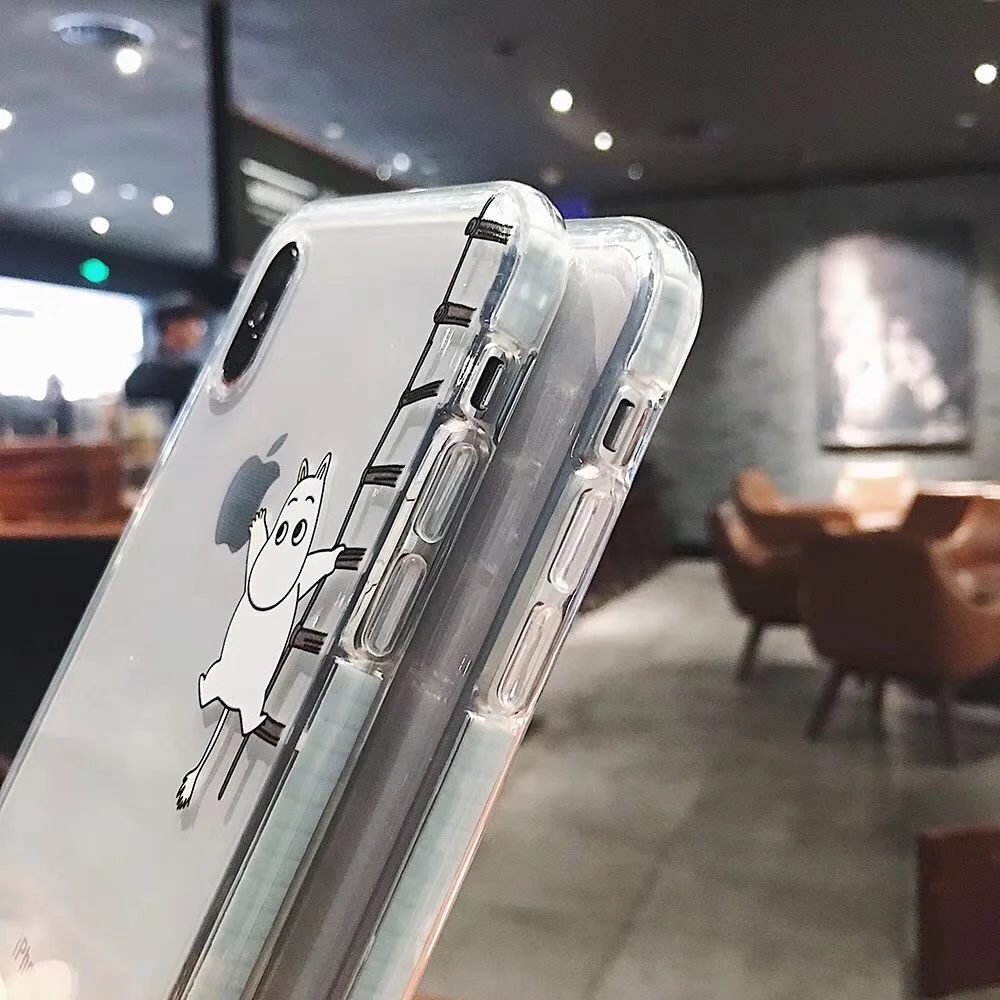 Японский милый Аниме Doraemon Moomin Красочные края чехол для телефона для iphone 11 pro X XS Max Xr 7 8 6 6s plus прозрачный мягкий силиконовый чехол