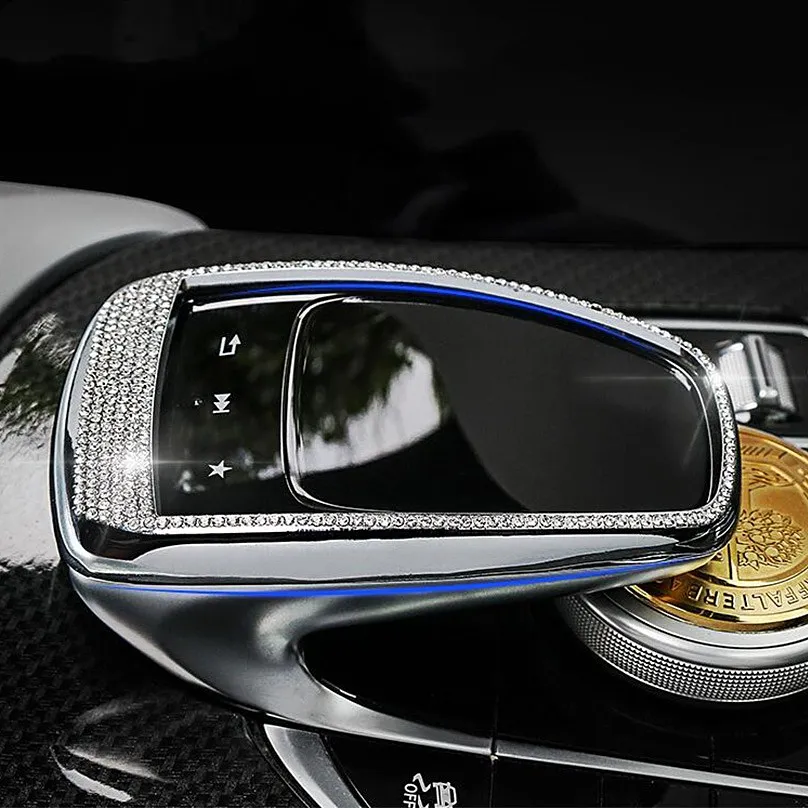 Bling Diamond Center Control Mouse Panel Frame Trim Decoration For Mercedes-Benz C200L E300L GLC260 | Automotive Interior Stickers