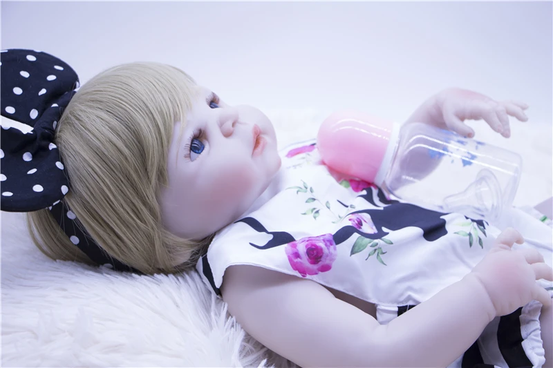 57 см bebe boneca reborn silicone baby dolls com corpo de menina Детские куклы лучший подарок 100%