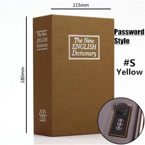 Password Yellow S 50 шт. детский подарок, мини-Сейф, книга, скрытый секретный ключ безопасности, замок, деньги, ювелирные изделия, сертификат, хранение, пароль, шкафчик - Цвет: Password Yellow S