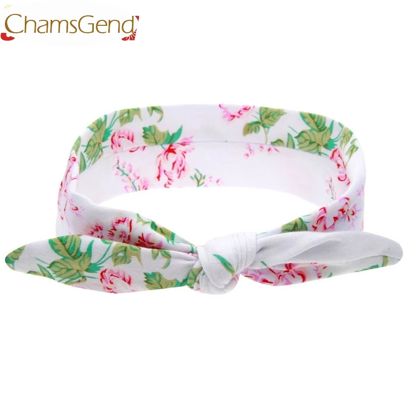 Детские повязки на голову с милыми кроличьими ушками и цветочным принтом для