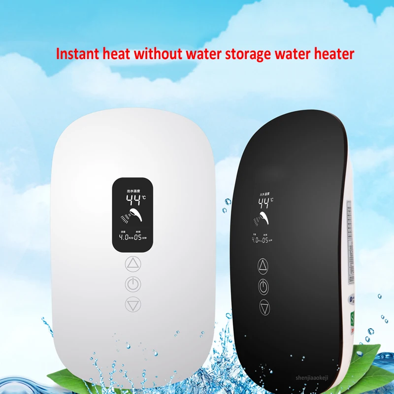 6100W Smart Thermostat Ultra-thin Electric Water Heater Thermal-free Water-hung Home Shower Fast Heating Bathing Tool 220V 1pc