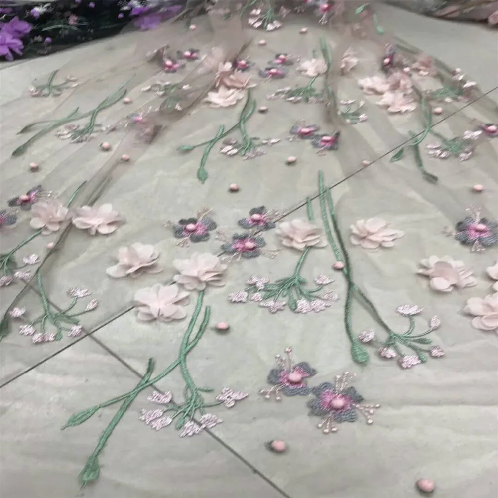 Последние африканские кружевные ткани 2018 высокое качество кружева 3D цветок