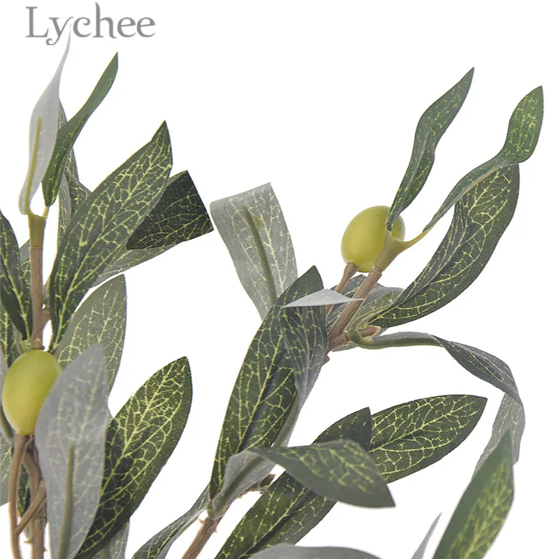 Lychee Life 1 шт. искусственная пластиковая ветка оливкового дерева украшение для дома