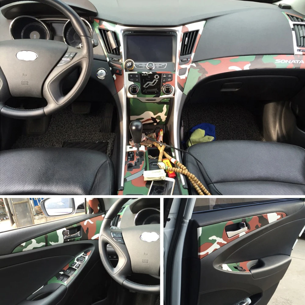 Для Hyundai sonata 8 2011 2013 внутренняя Центральная панель управления дверная ручка 5D наклейки из углеродного