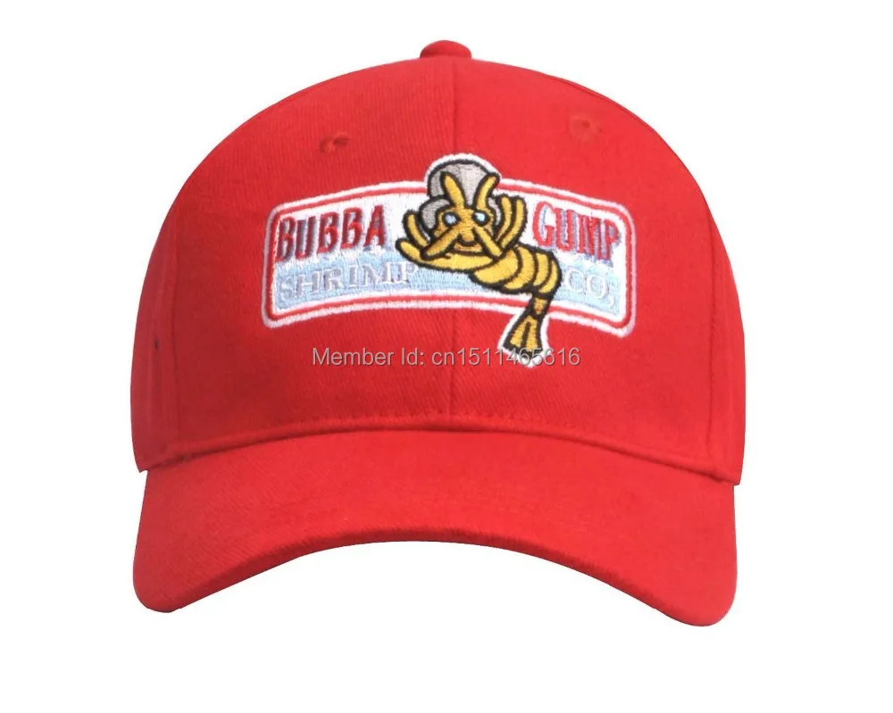 Bubba Gump креветки Co бейсболки Форрест том ханкс Хэллоуин вечерние красные Кепки