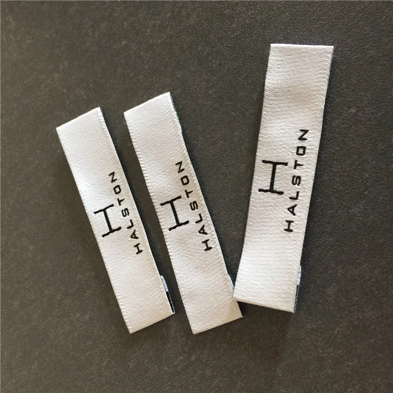 

Custom 50D High Density 1.2*5cm Soft Cloth Polyester Woven Labels for Clothing