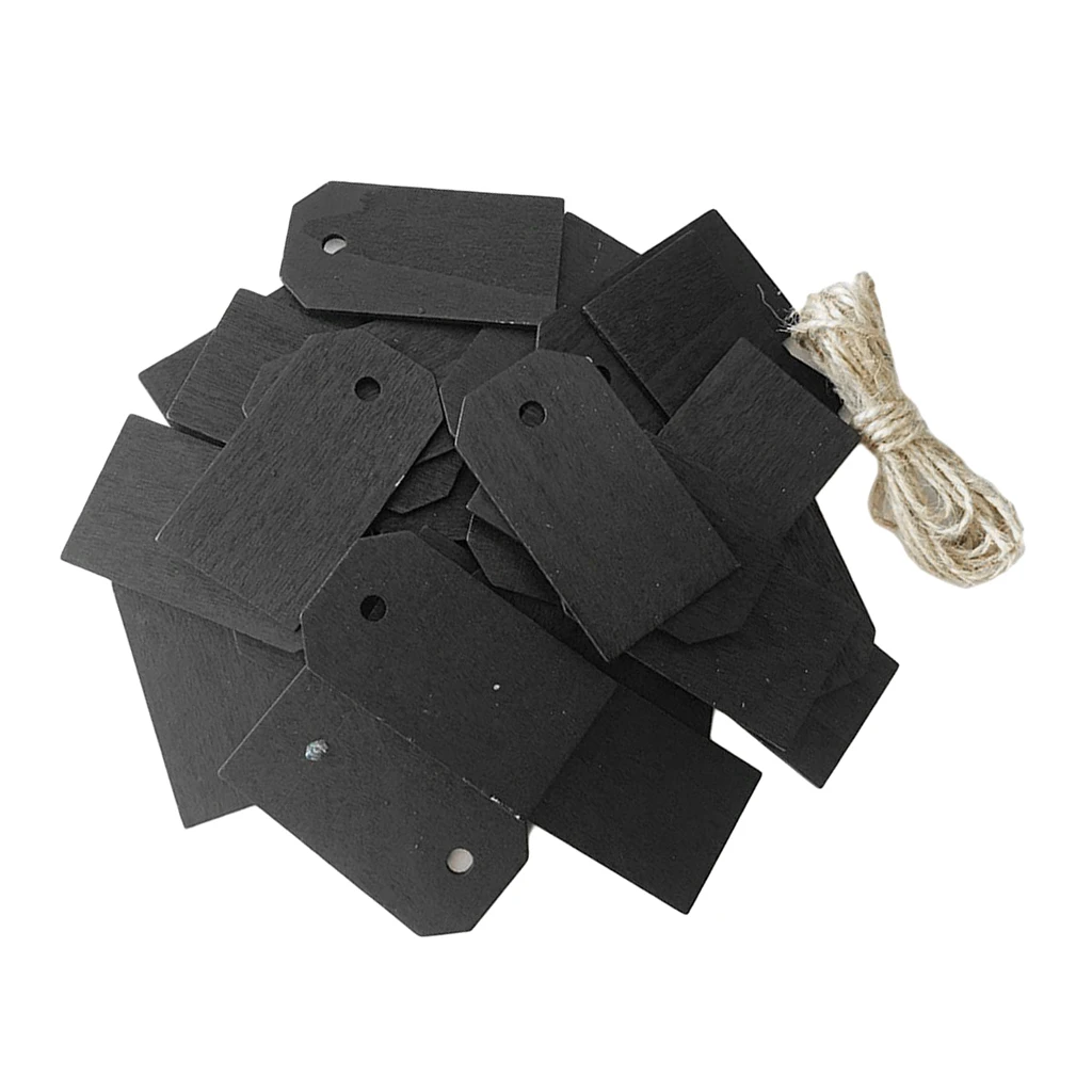 25 Pieces Blank Wood Wooden Gift Tags Blackboard Chalkboard Message Board | Дом и сад
