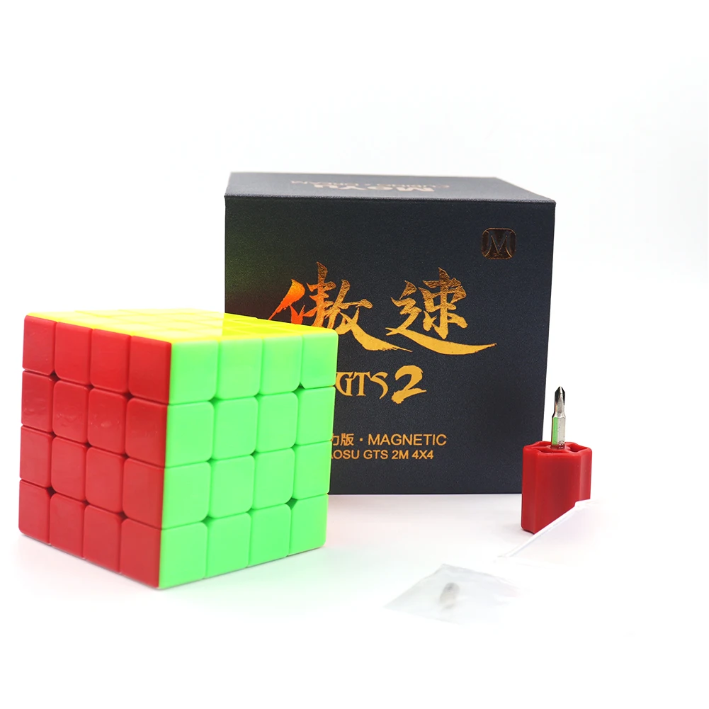Moyu Aosu GTS V2 M Магнитная Скорость Cube GTS2M 4x4x4 Stickerless GTS2 M Magic Cube Puzzle наполовину яркий черный вариант