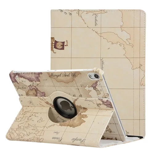 Beige Горизонтальный флип-кожаный чехол с рисунком карты для iPad Pro 11 дюймов, с вращающимся на 360 градусов держателем, аксессуары+ подарок - Цвет: Beige