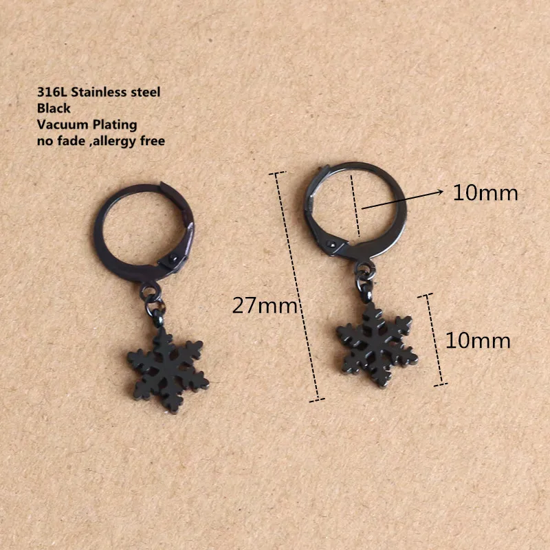 

Titanium 316L Stainless Steel Black Plated Drop Earrings For Men Women 420154