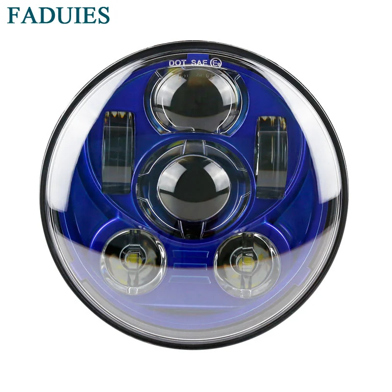 

FADUIES синий 5,75 дюймовый проектор светодиодный налобный фонарь для Harley Motorcycle Street 500 FXDB FXDF 2016 Sportster 1200 Iron 883