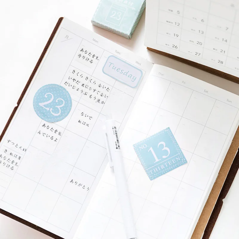 45 шт цветной Календарь стикер неделя Дата фотоальбом скрапбукинг дневник