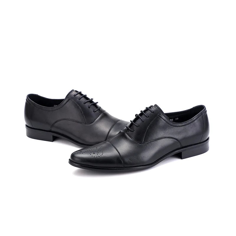 

Genuine Leather Lace Up Brogue Men Dress Shoes Luxury Brand Business Office Wedding Flats Man Casual Party Shoes