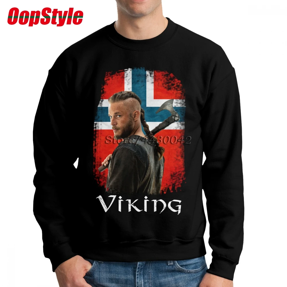 Мужская толстовка с капюшоном и длинными рукавами в стиле флага Норвегии Viking TV