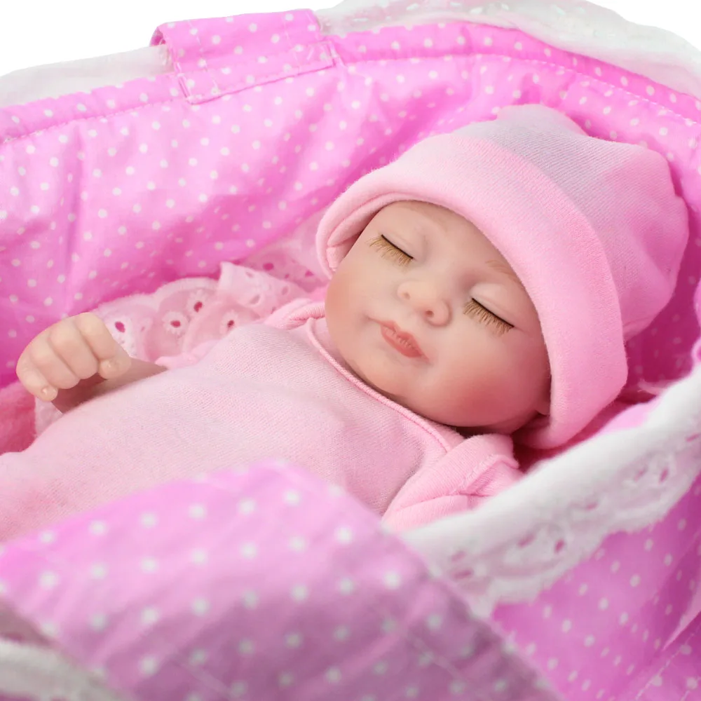 NPKDOLL 28 см мини Кукла Reborn 10 &quotручной работы винил силикон Детская кукла Спящая