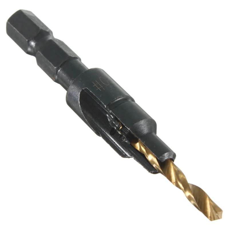 

4/5Pcs HSS Hexagonal Screw Countersink Drill Bit Cone Set Quick Change Wood Hex Shank Screw Woodworking Tools 6# 8# 10# 12#