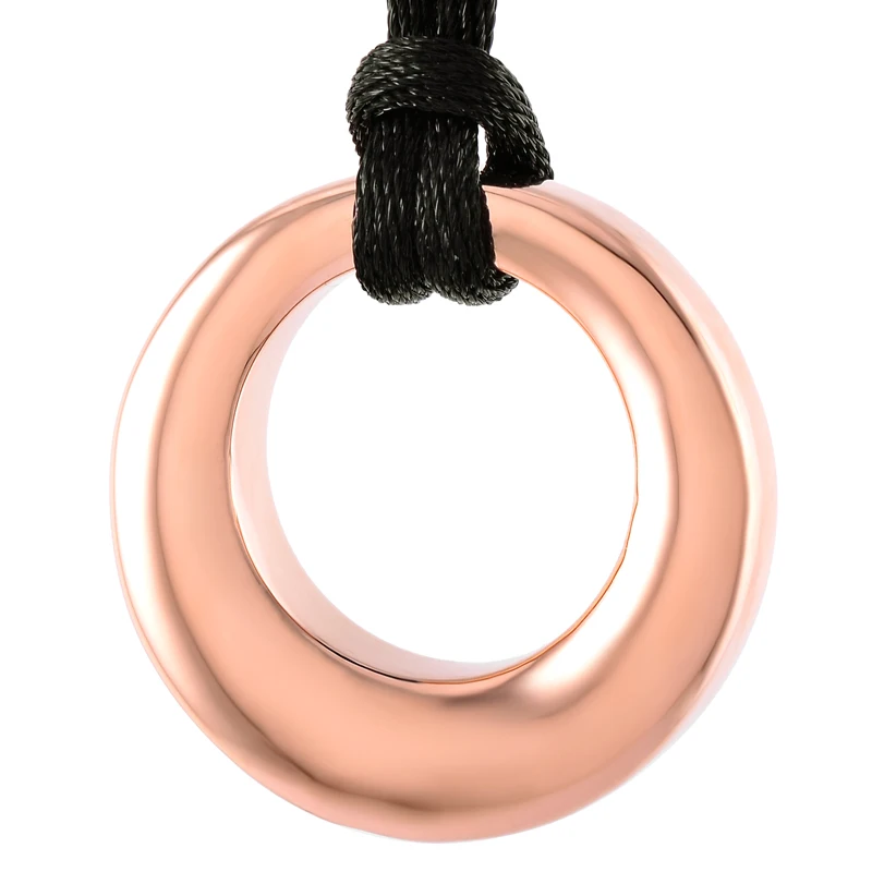 

IJD8390 Black Circle Urn Necklace Pendant for Men/Pet Memorial Stainless Steel Cremation Jewelry Keepsake Ash Locket