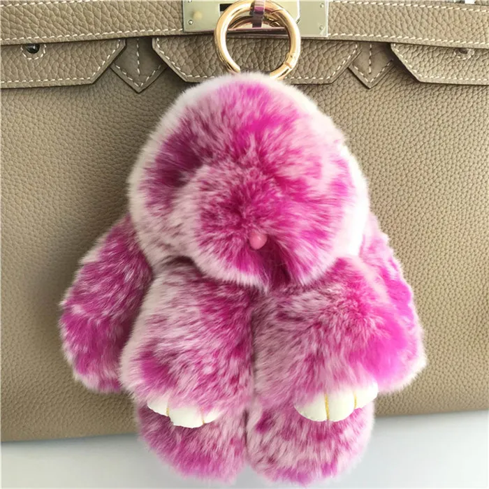 Rose Frost Magicfur-1 шт. 15 см " Мороз Настоящий мех кролика милый кролик игрушка брелок сумка Жук Шарм брелок pendan аксессуары - Цвет: Rose Frost