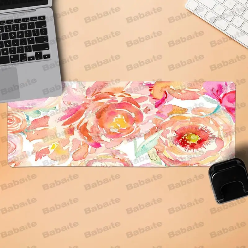 

Babaite New Design Floral watercolor flower laptop Gaming mouse pad rubber for cs dota 2 LOL gaming mouse pad free mouse pad