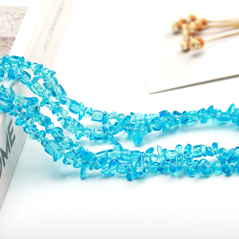 Бусы из стекла и камней чипов 5-8mmColorful нити 16 дюймов неправильная гравийная бусина