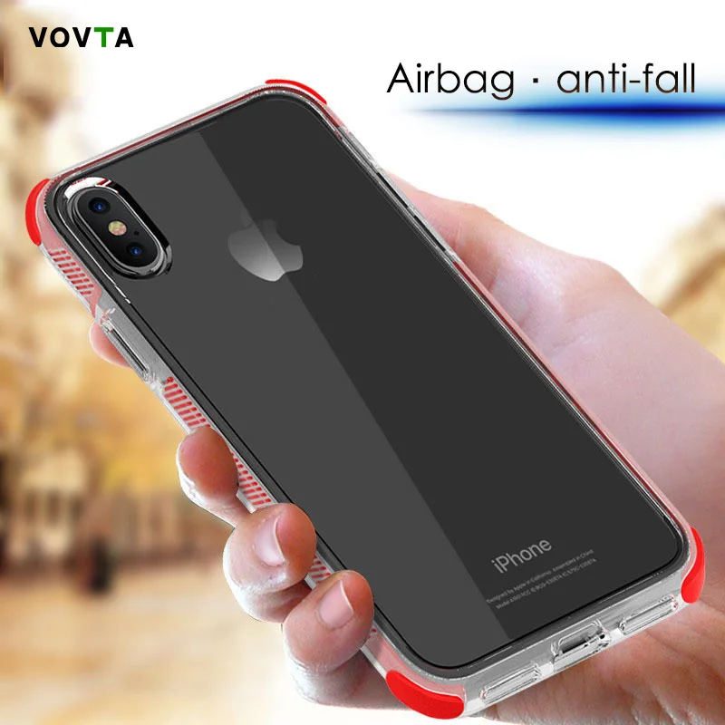 Модный противоударный чехол для iphone XR X XS Max прозрачный мягкий TPU 6 6s 7 8 plus