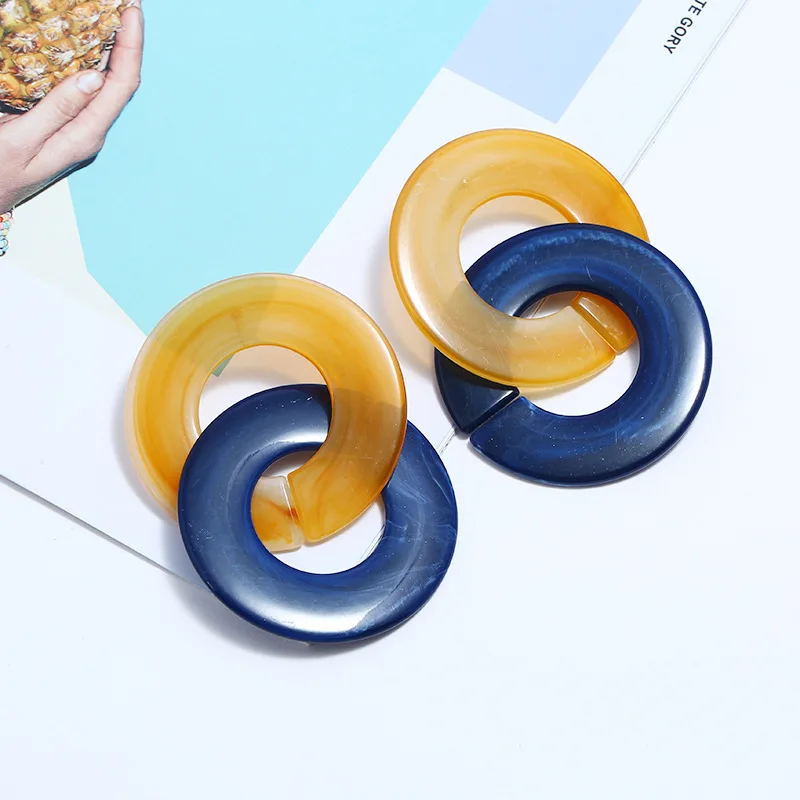 SexeMara New Fashion Acrylic Drop Earrings Acetate For Women Exaggerated Round Geometric Resin Dangle Earring Jewelry | Украшения и