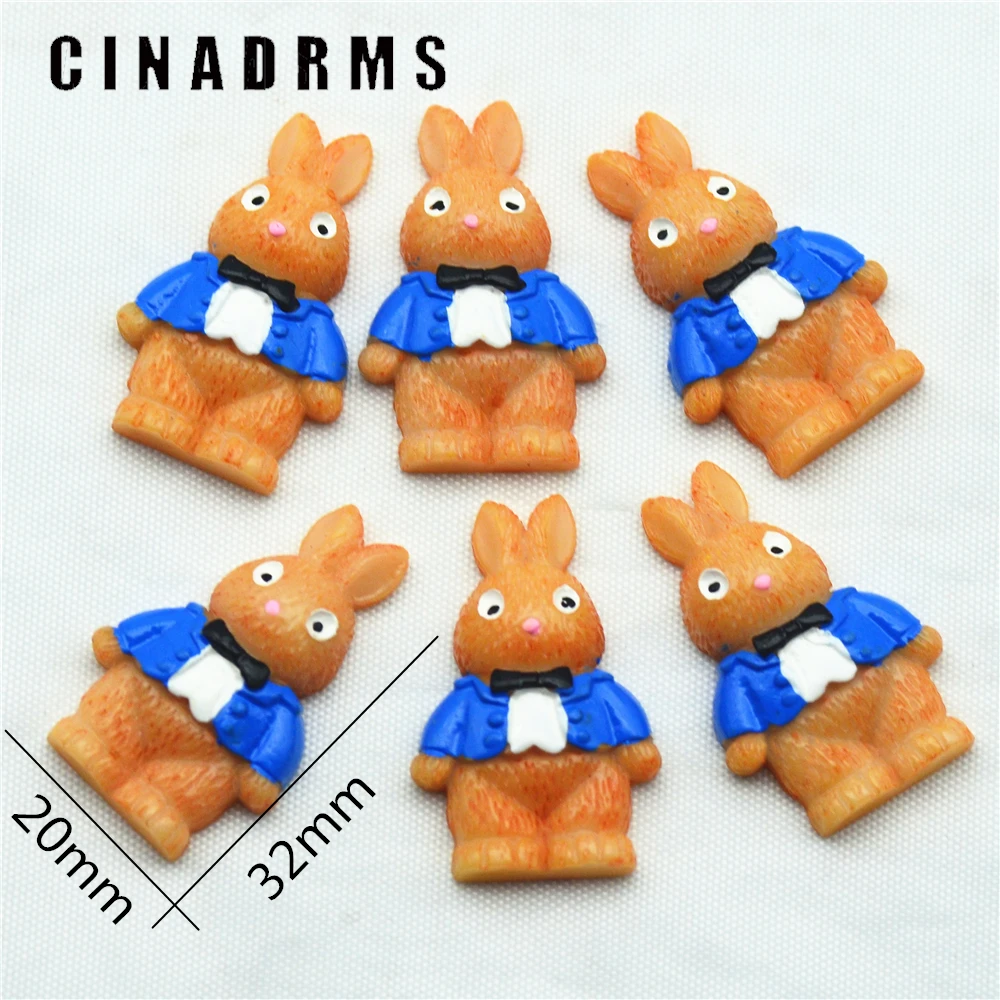 

10PCS 21mmX34mm Resin Flatback Bunny Bridegroom|Resin wedding party embellishment|scrapbooking Miniatures