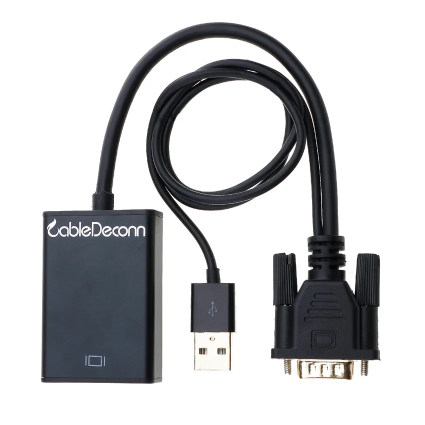 Преобразователь из VGA в HDMI адаптер с USB аудио для HDTV компьютерного проектора