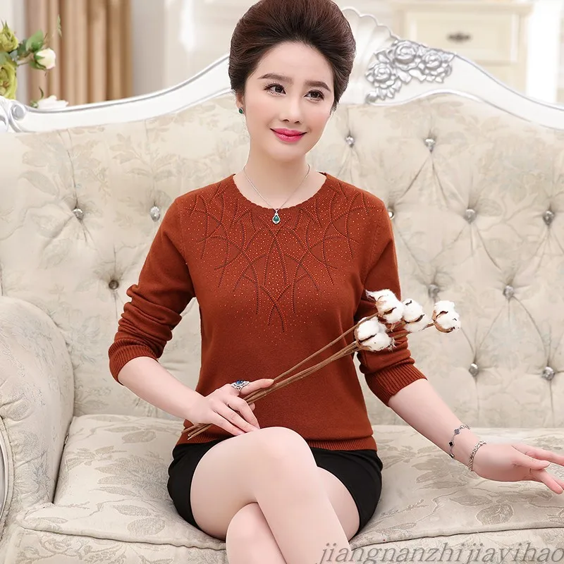 XL-3XL plus size swearer 2018 Autumn And Winter new women Knitwear loose mother clothing long sleeve bottoming sweaters | Женская одежда