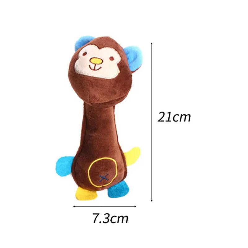 Monkey 1PC Cute Pet Dog Cat Plush Soft Fleece Dog Toys Decompression Tool Pet Squeeze Sound Cats Dog Toys Animal Dog Toy Pets 7 - Цвет: Monkey