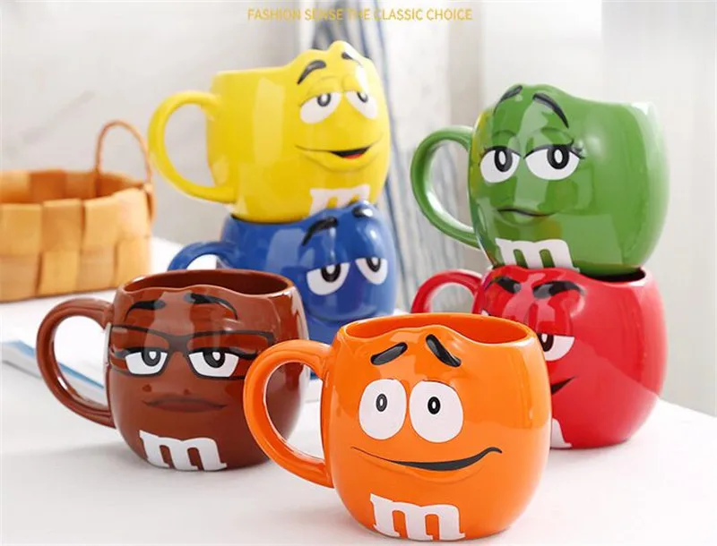 M& M кружки для кофе завтрак чайные чашки и кружки с ложкой керамическая большая емкость mark творческая посуда