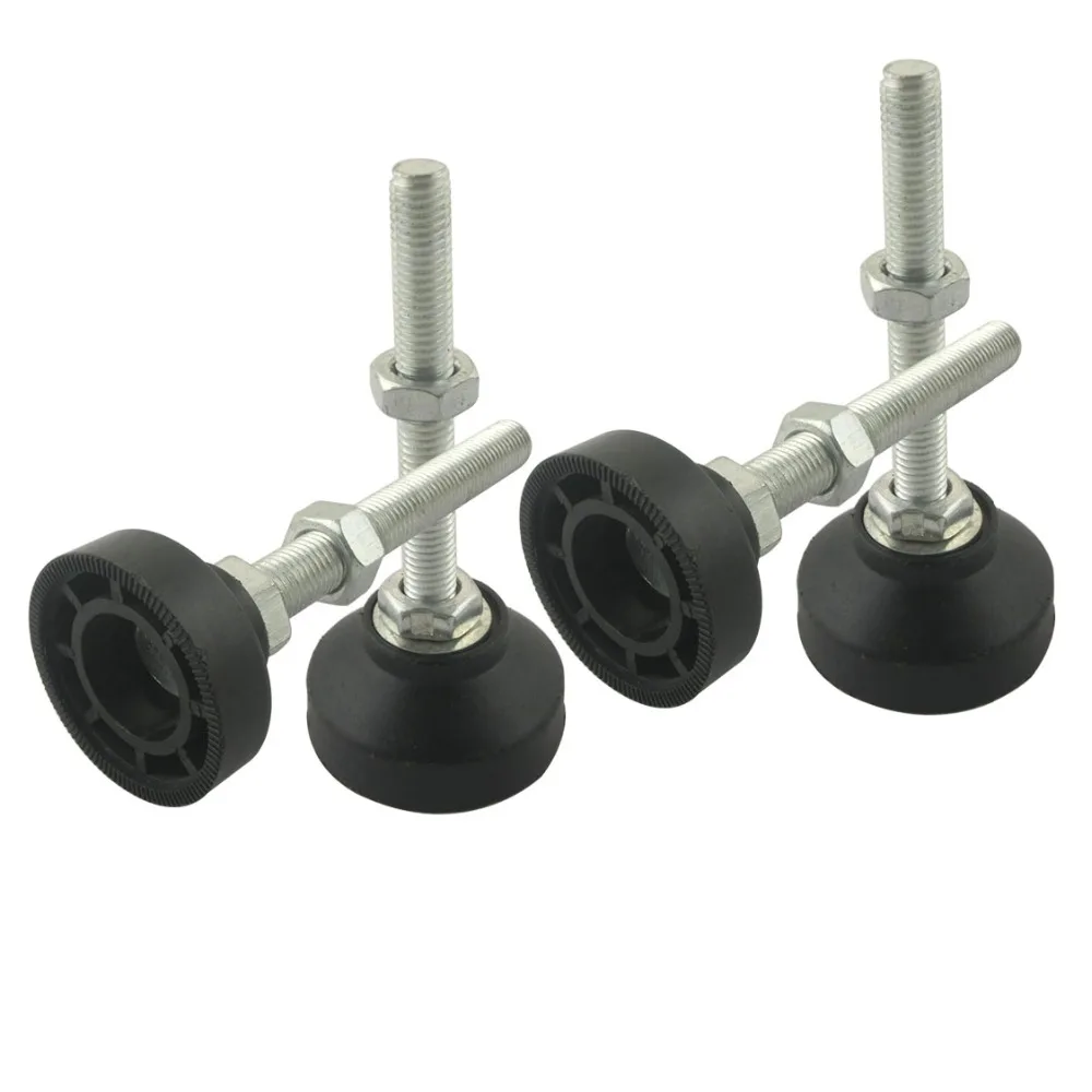 

4pcs M12x80mm Adjustable Foot Cups Reinforced Nylon Base 50mm Diameter Articulated Feet M12 Thread Leveling Foot