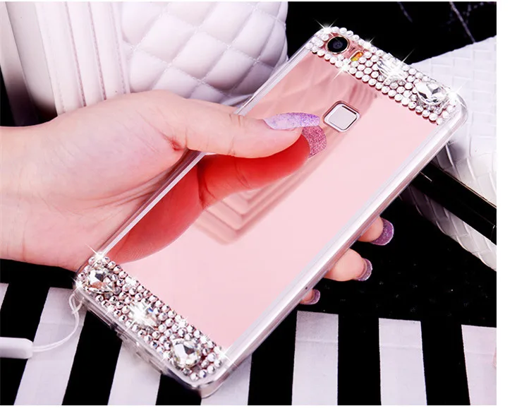 2017 Luxury Diamond Mirror Case Bling Rhinestone Phone Cover For BBK Vivo X6 X7 X9 Plus Y37 Y66 Y55 Y51 Xplay6 V3 Max Y31 Y35 X5 |