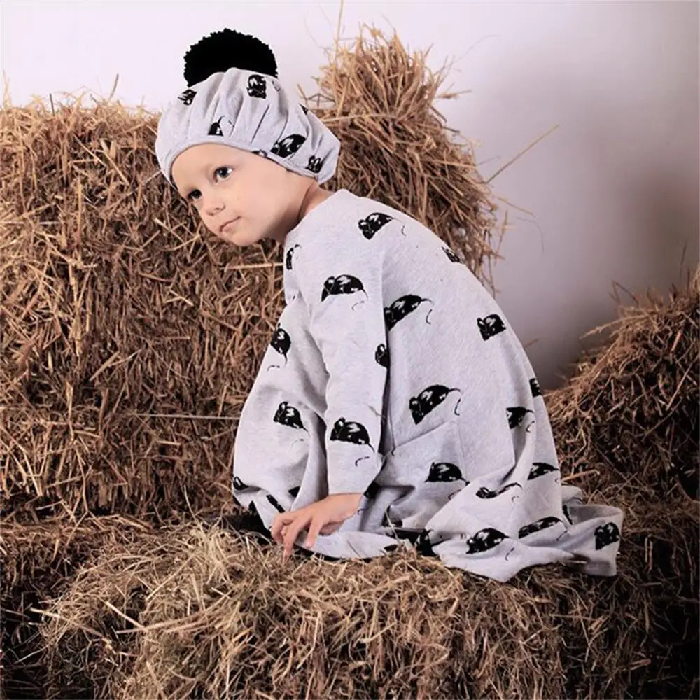 New Girls Dresses Cartoon Mouse Printed Clothes Spring Autumn Long Sleeved Style Children Princess Kids | Детская одежда и обувь