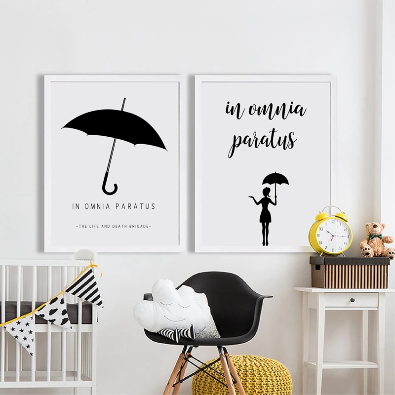 В Paratus Wall Art Печать на холсте Гилмор Зонтик для девочек художественный плакат