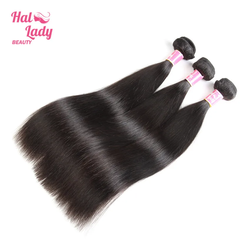 Halo Lady beauty бразильские прямые пучки волос с фронтальной не Remy человеческие волосы