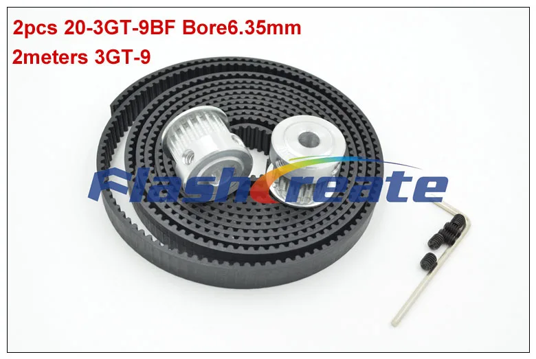 Шкив GT3 с 20 зубьями 2 шт. 3 Гт отверстие 5/6 35/8 мм + метра резиновый синхронный ремень