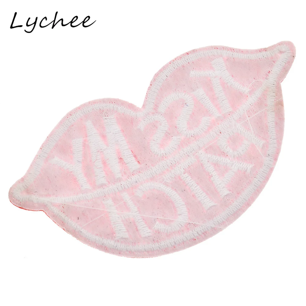 Lychee 2 шт мультфильм красные Стикеры-губы мой патч с клейкой вышивкой