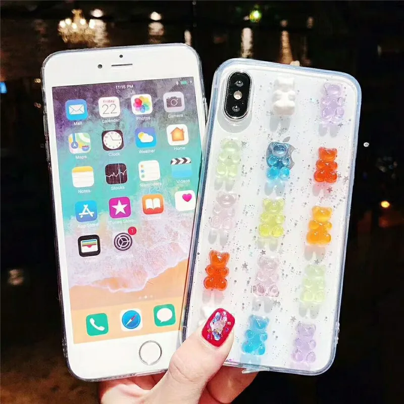 DISCASE Модный милый 3D стерео медведь чехол для телефона iphone X 8 7 6 6s plus Простой ТПУ
