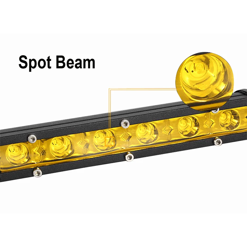 7inch 13&quot 20&quot 25&quot 32&quot 38&quot Super Slim Single Row Yellow Led Work Light Bar Offroad Driving Lamp Spot Fog SUV ATV 12V 24V |
