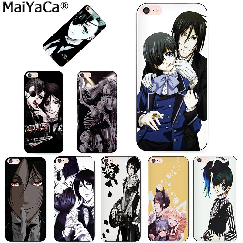 Чехол для телефона MaiYaCa с японским Аниме Черный Батлер Kuroshitsuji iPhone 8 7 6 6S Plus X XS MAX XR 5S