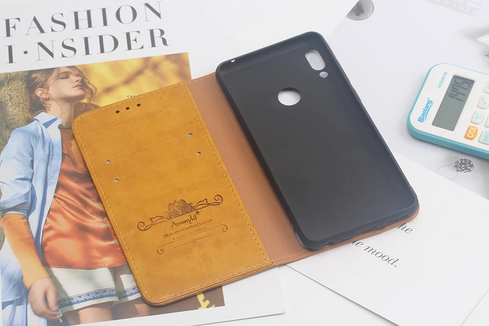 Чехол AMMYKI 5,9" для lenovo K5 Pro, чехол Matallic sense, задняя крышка для телефона, флип-чехол из искусственной кожи 5,99" для lenovo K5 Pro L38041, чехол