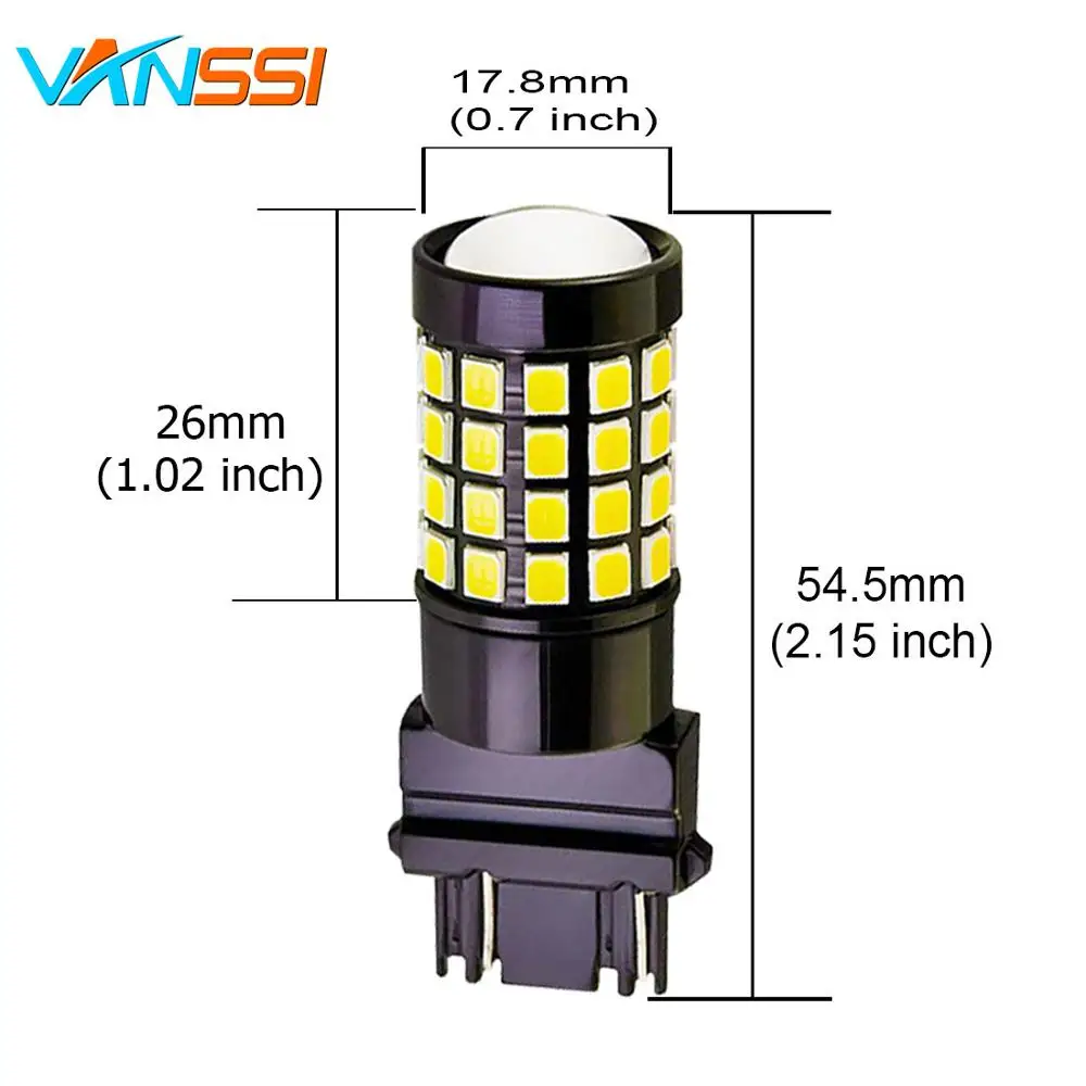 VANSSI 2x 1600Lm 3157 4157 3357 3457 3156 3056 3057 3157NA Светодиодная лампа для резервного копирования