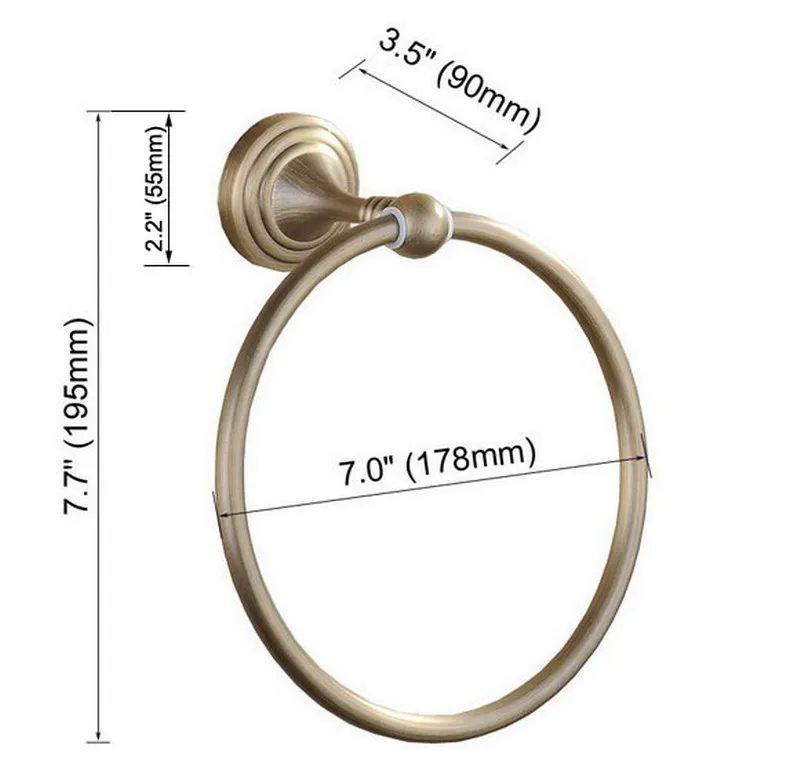 Роскошное золотистое Латунное настенное кольцо для полотенец Держатель