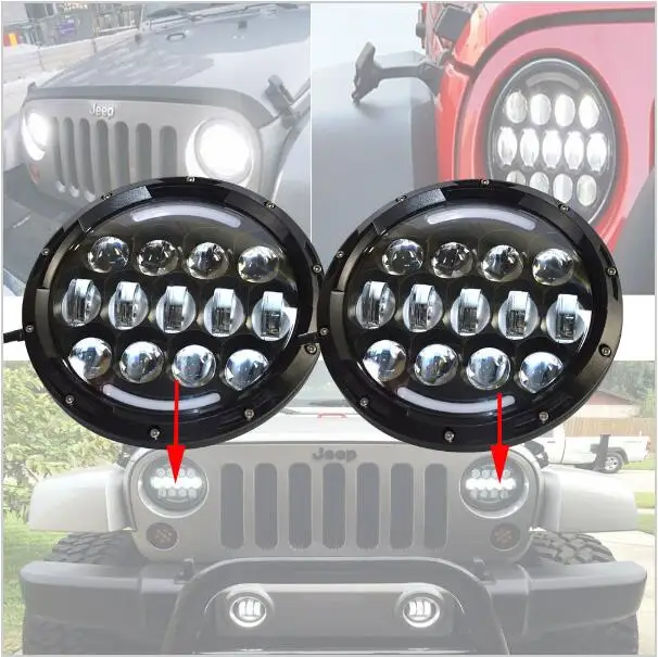 2 шт., 7 дюймов, Φ высота 78 Вт, приблизительная яркая фотография для JEEP Wrangler