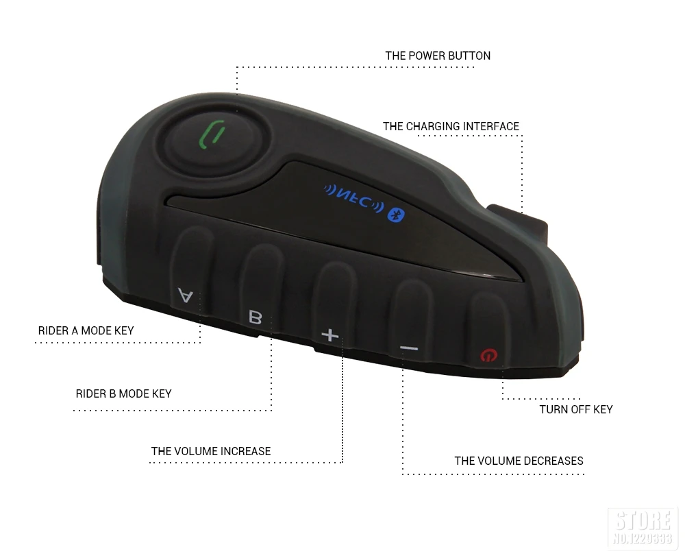 VNETPHONE V8 1200 м Bluetooth домофон водонепроницаемый мотоциклетный шлем Переговорная гарнитура NFC пульт дистанционного управления полный дуплекс+ FM