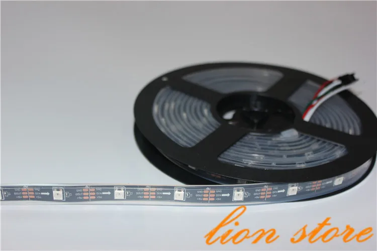 Светодиодная лента ws2812b Ip67 5 В м 30 пикселей/м Адресуемая черная печатная плата ws2811