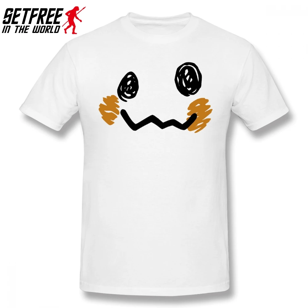 Mimikyu Face Pokemon Мужская футболка Топ команда плюс размер o-образным вырезом хлопок Пользовательские короткий рукав Футболка мужская - Цвет: Белый