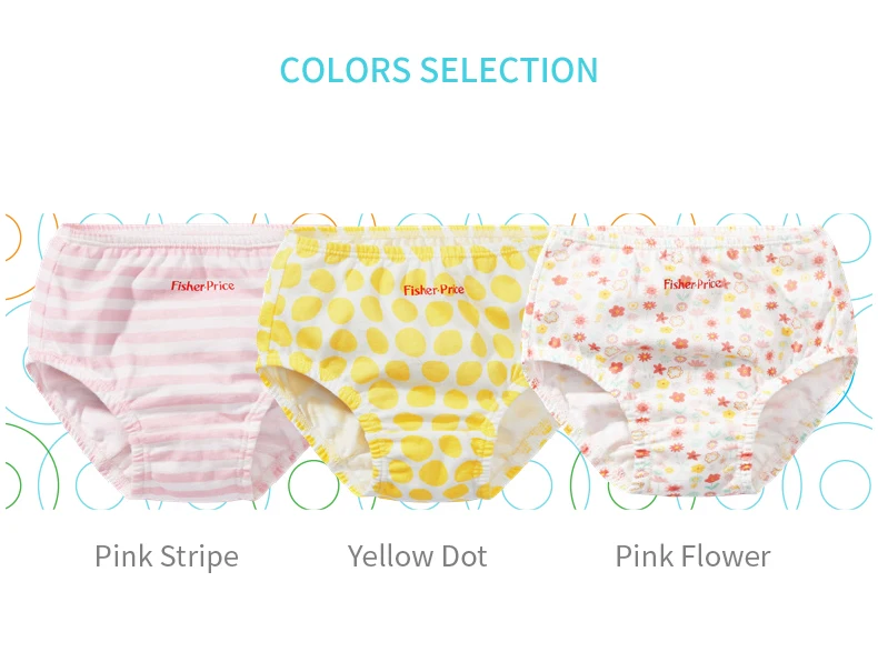 THREEGUN X Fisher-Price 2-4 Years Baby Underwear Panties Baby Girl Underwear Toddler Girl Underwear